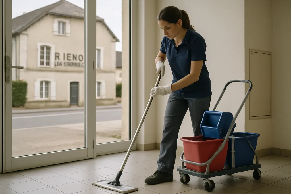 Équipe de nettoyage en train de désinfecter un appartement insalubre à BRIENON-SUR-ARMANCON.