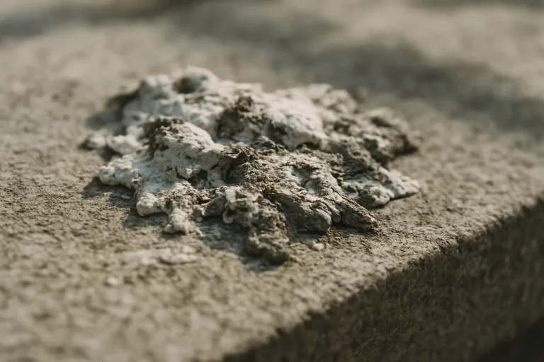 Texture de fientes de pigeon séchées sur une pierre, éclairage naturel.